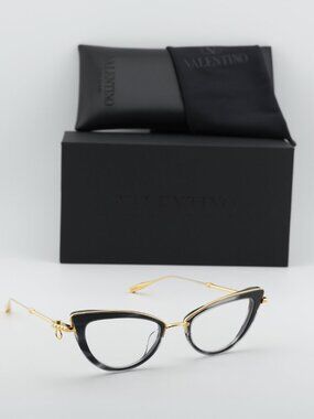 Valentino V-DAYDREAM VLX-123A-CH Cat Eye Eyeglasses 51mm - Black/Gold